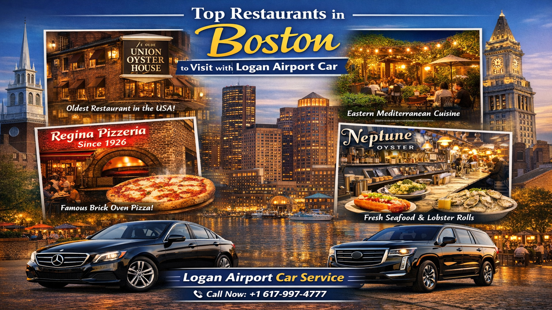 Top 4 Restaurants in Boston that You Can Go To with Logan Airport Car